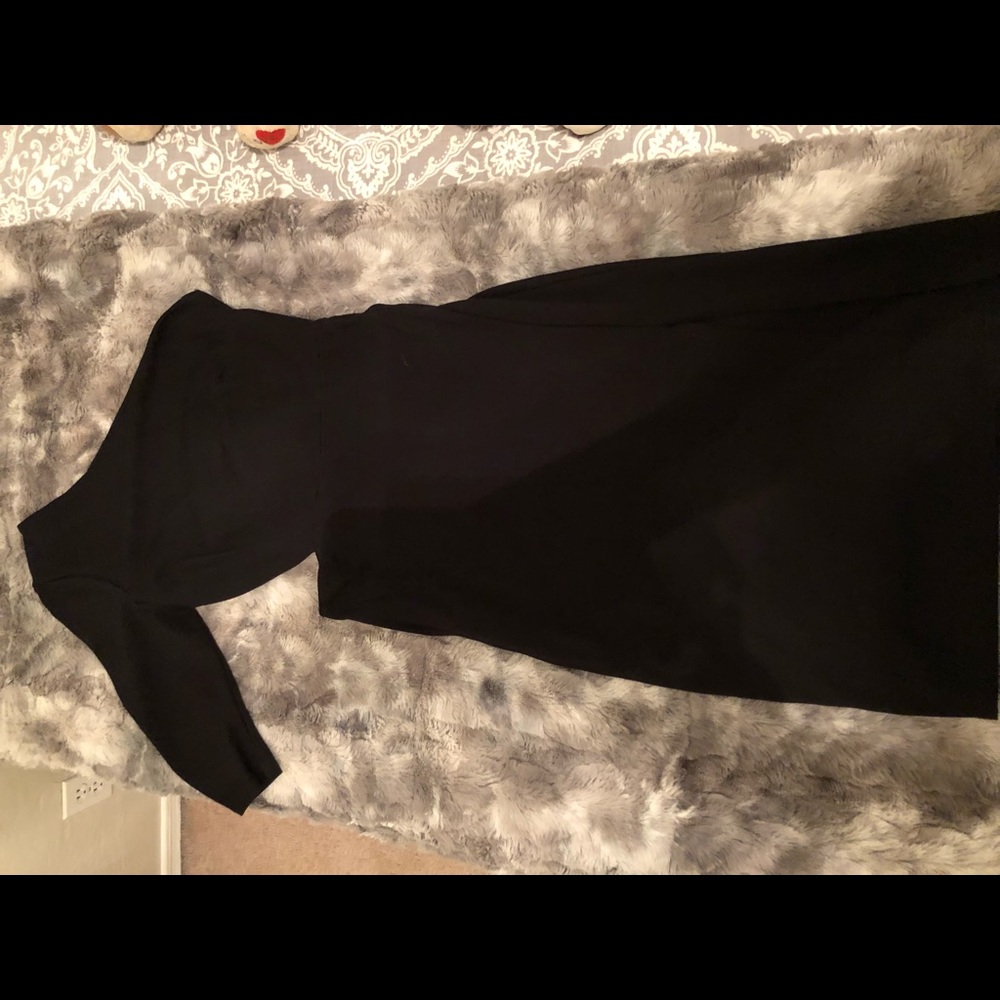 One shoulder black dress